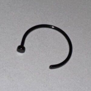 Black 5/16 20 Gauge Titanium Plated Hoop Nose Ring